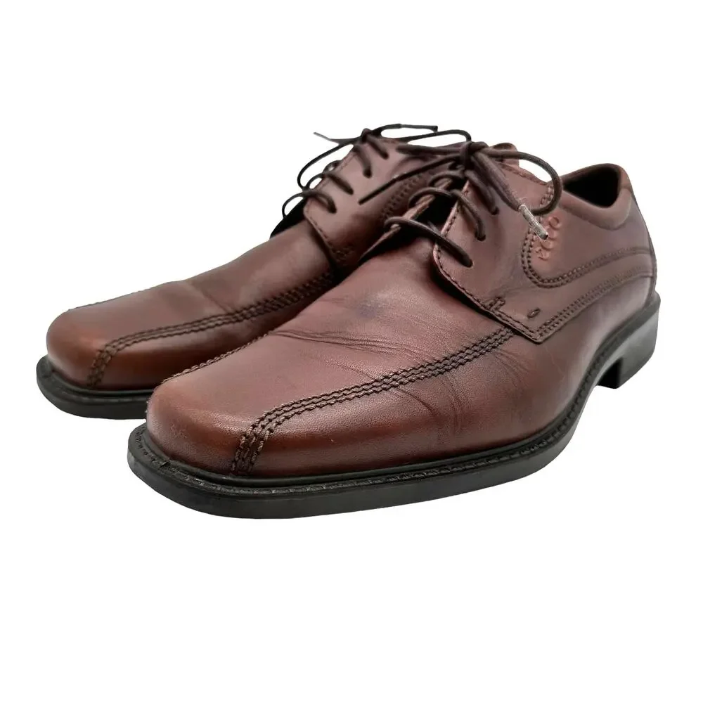 ECCO Men's Sz: 42 / US 8/8.5 Leather Brown Shock Point Lace Up